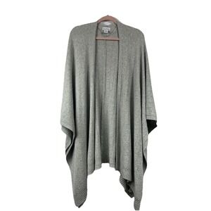 Tommy Bahama Heather Grey Open Front Shawl Cozy Jetset Travel Wrap OS Coastal‎